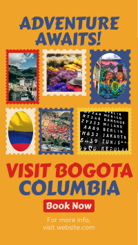 Travel to Colombia Postage Stamps Instagram Story