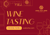 Elegant Wine Tasting Postcard