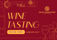 Elegant Wine Tasting Postcard Image Preview