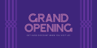 Minimalist Art Deco Grand Opening Twitter Post