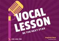 Vocal Coaching Lesson Postcard