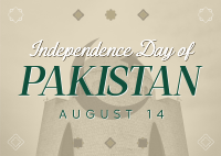 Independence Day of Pakistan Postcard