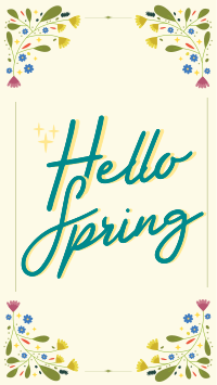 Floral Hello Spring Facebook Story Design