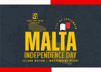 Simple Malta Independence Day Postcard