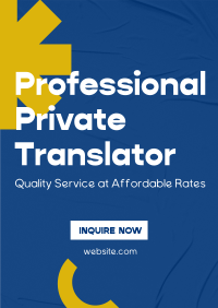 Professional Private Translator Poster