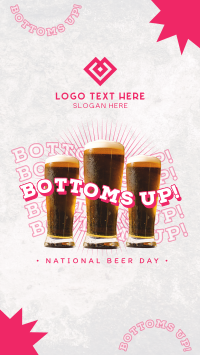 Bottoms Up this Beer Day Facebook Story