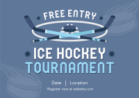 Ice Hockey Tournament Postcard Design