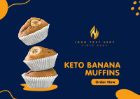 Keto Banana Muffins Postcard Design