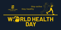 World Health Fitness Twitter Post Design