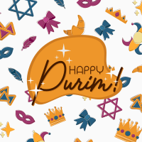 Purim Doodles Instagram Post Design