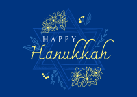 Hanukkah Star Greeting Postcard