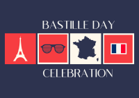 Tiled Bastille Day Postcard