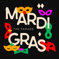 Mardi Gras Parade Mask Linkedin Post Design