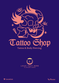 Traditional Skull Tattoo Poster