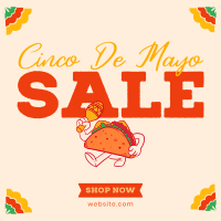 Happy Taco Mascot Sale Linkedin Post Design