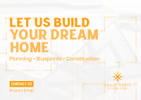 Blueprint Construction Postcard