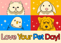 Modern Love Your Pet Day Postcard