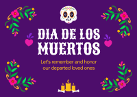 Floral Dia De Los Muertos Postcard