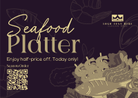 Seafood Platter Sale Postcard