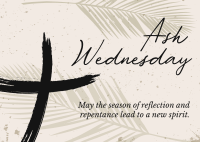 Greetings Ash Wednesday Postcard Design