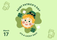 Smiling St. Patrick Postcard