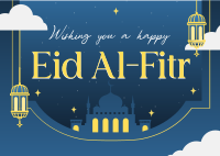 Mosque Eid Al Fitr Postcard Design