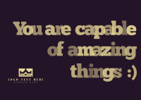 Amazing Motivational Quote Postcard