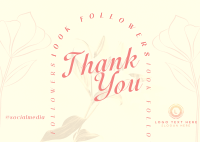 Fun Simple Thank You Followers Postcard