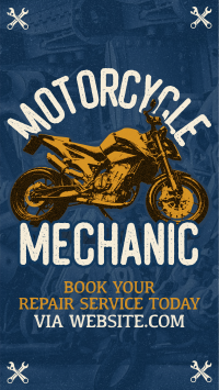 Retro Motorcycle Mechanic Facebook Story