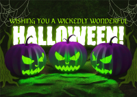 Halloween Greeting Postcard Design