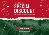 Christmas Fitness Discount Postcard