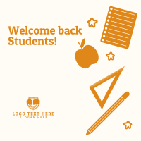 Welcome Back Students Greeting Instagram Post Design