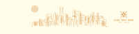 Cityscape Line Art LinkedIn Banner