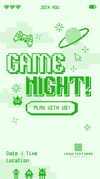 Pixelated Game Night Facebook Story