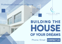 Building Home Construction Postcard Design