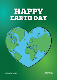 Heart-shaped Earth Flyer Design