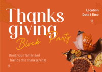 Thanksgiving Block Party Postcard