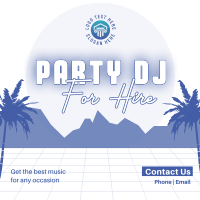 Synthwave DJ Party Service Instagram Post Design