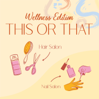 This or That Wellness Salon Linkedin Post Design