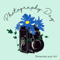 Old Camera and Flowers Instagram Post Design