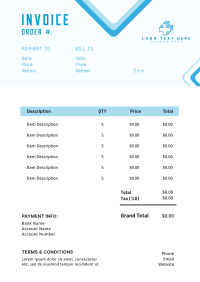 Diamond Curvy Edges Invoice