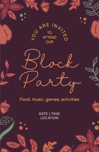 Autumn Block Party Invitation Design