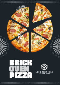 Simple Brick Oven Pizza Flyer Design