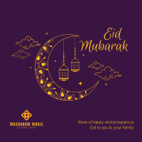 Magical Moon Eid Mubarak Instagram Post Image Preview