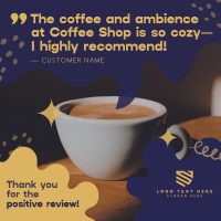 Quirky Cafe Testimonial Instagram Post Design