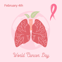 Lungs World Cancer Day  Instagram Post Design