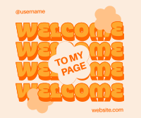 Quirky Welcome to My Page Facebook Post Design