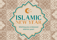 Islamic New Year Wishes Postcard Design