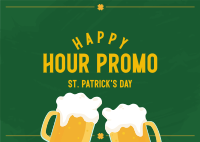 St. Patrick's Day  Happy Hour Postcard Design