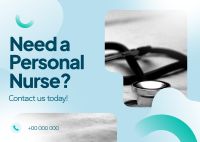 Hiring Personal Nurse Postcard Design